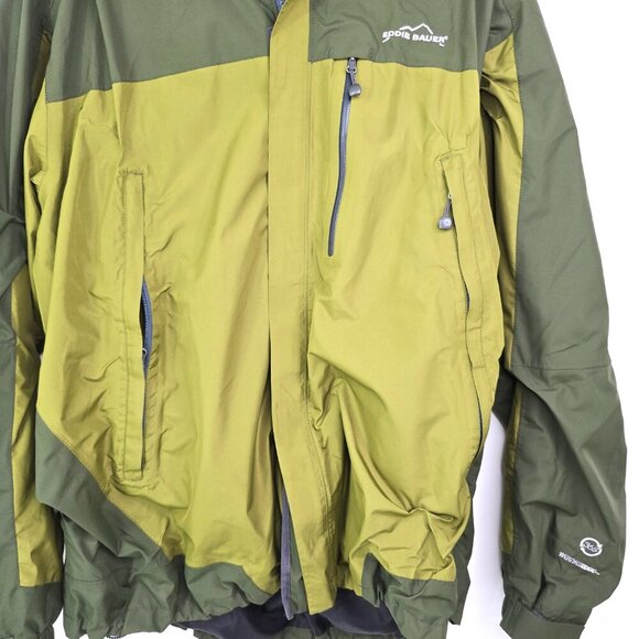 Eddie Bauer Weather Edge 365 Olive Green Color Block Waterproof Hooded Jacket - Picture 6 of 12